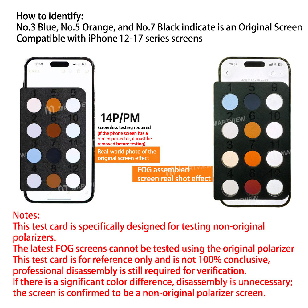 ycs mryang-lens-for-authenticity-testing-of-iphone-12-17pm-original-screen-7