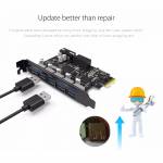 Orico PVU3-5O2I USB3.0 5-Port PCI-E Dual Chip High-Speed Expansion Card with 20 Pin Slot