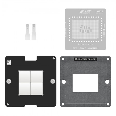 Amaoe 0.20mm CPU BGA Reballing Stencil Platform Set for Apple M2 Pro 339S01134