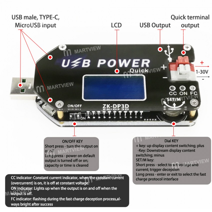 zk dp3d-15w-cnc-usb-type-c-dc-dc-adjustable-regulated-power-supply-converter-module-9