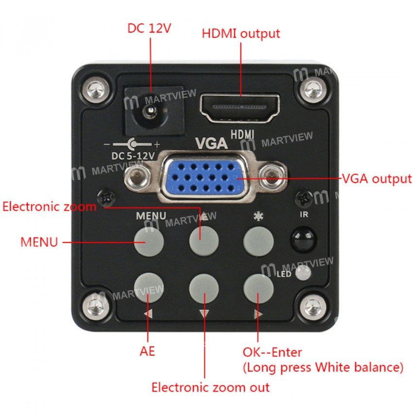 100X 130X C Mount Lens 14MP 1080P 60F / S HDMI VGA Video Camera 56LED Light Digital Microscope Set