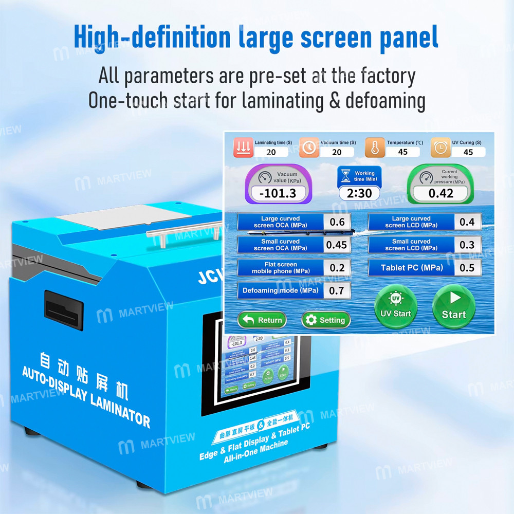 jcid al-05p-16-inch-3-in-1-laminating-defoaming--uv-curing-all-in-one-machine-for-edge--flat-screen-