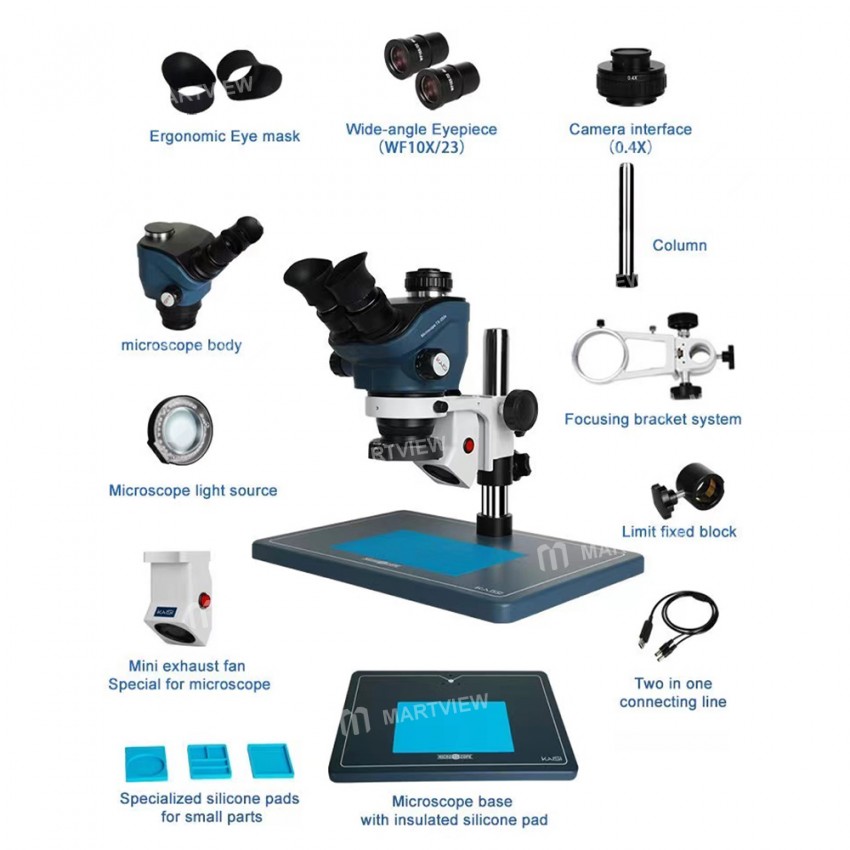 kaisi tx-350s-7x-50x-zoom-stereo-microscope-with-big-base-for-mobile-phone-pcb-repair-12