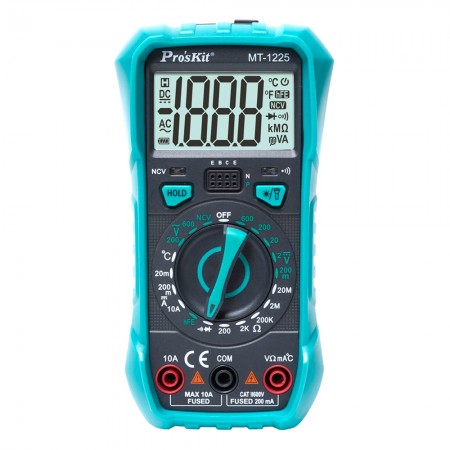 Pro'sKit MT-1225 Manual Range 3 1 / 2 Compact Digital Multimeter with Temperature Measurement