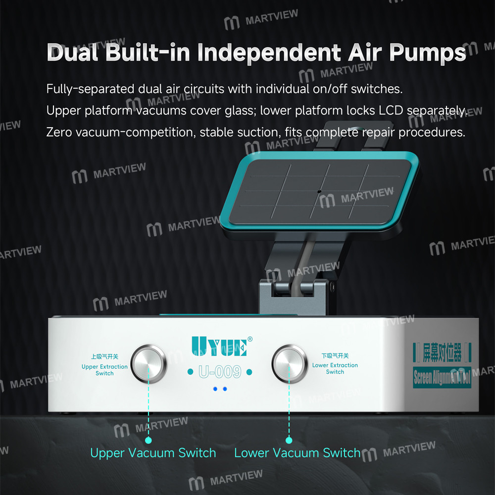 uyue u-009-ultra-8-inch-dual-independent-vacuum-system-lcd-screen-alignment-tool-built-in-alignment-