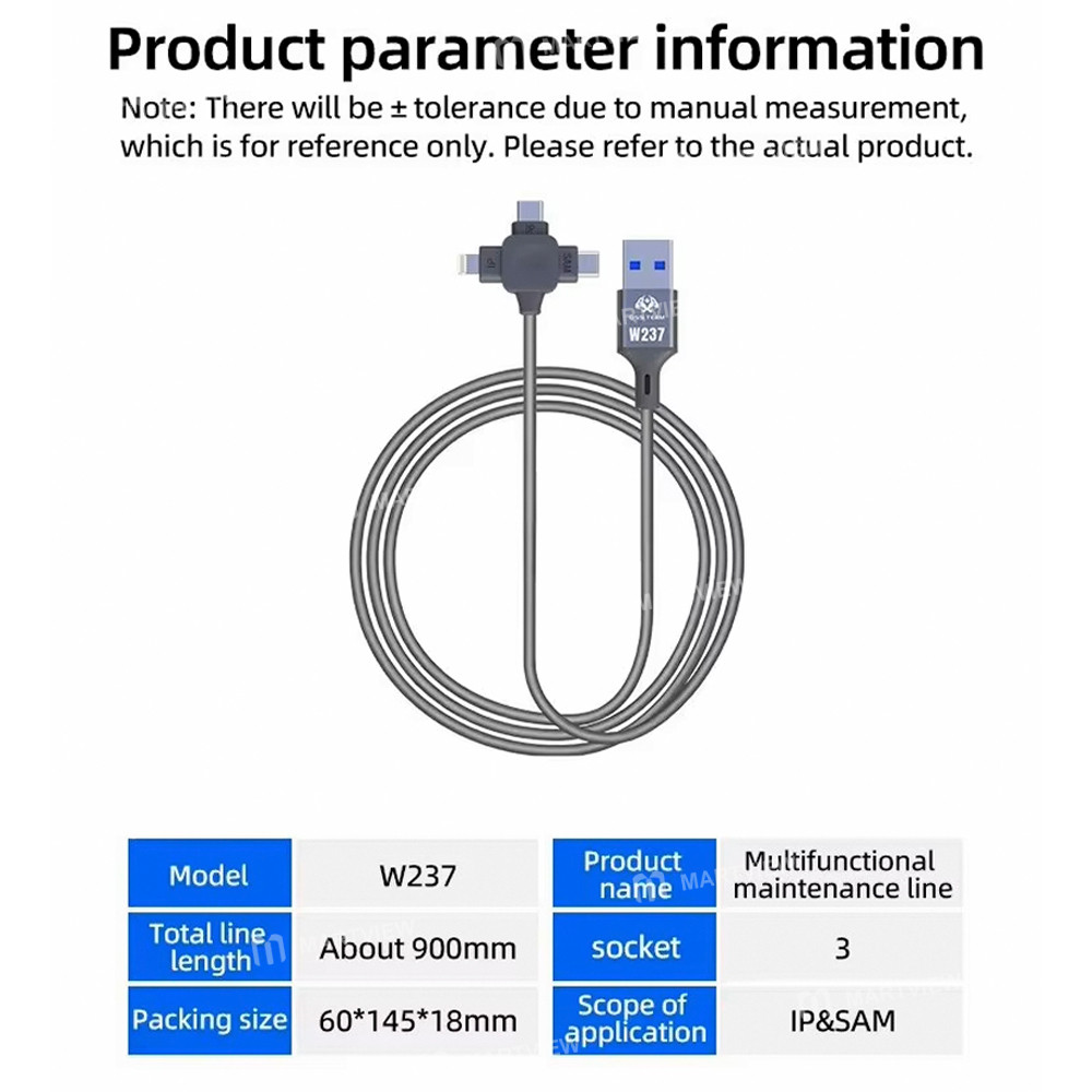oss w237-3-in-1-multi-functional-dfu-data-recovery-engineering-cable-for-iphone-8-16pm-samsung-8