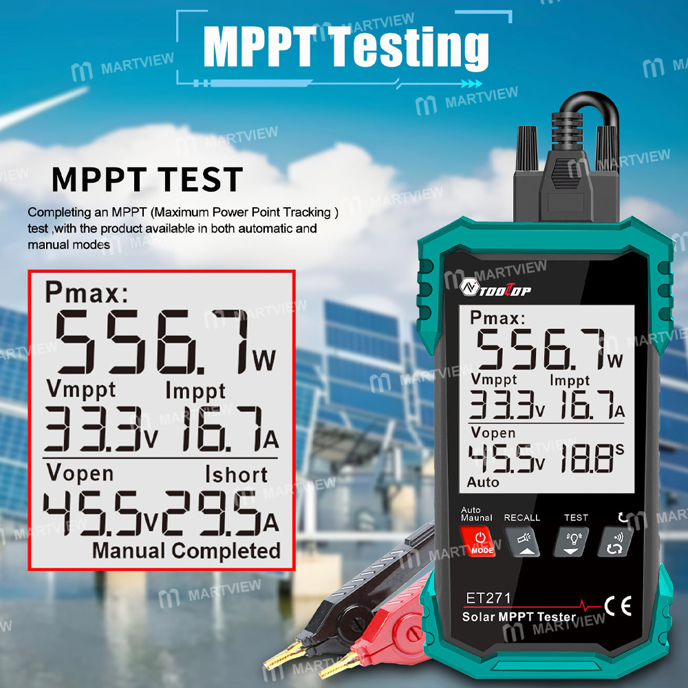 tooltop et721-rechargeable-digital-display-2000w-high-power-solar-mptt-tester-with-data-storage-func
