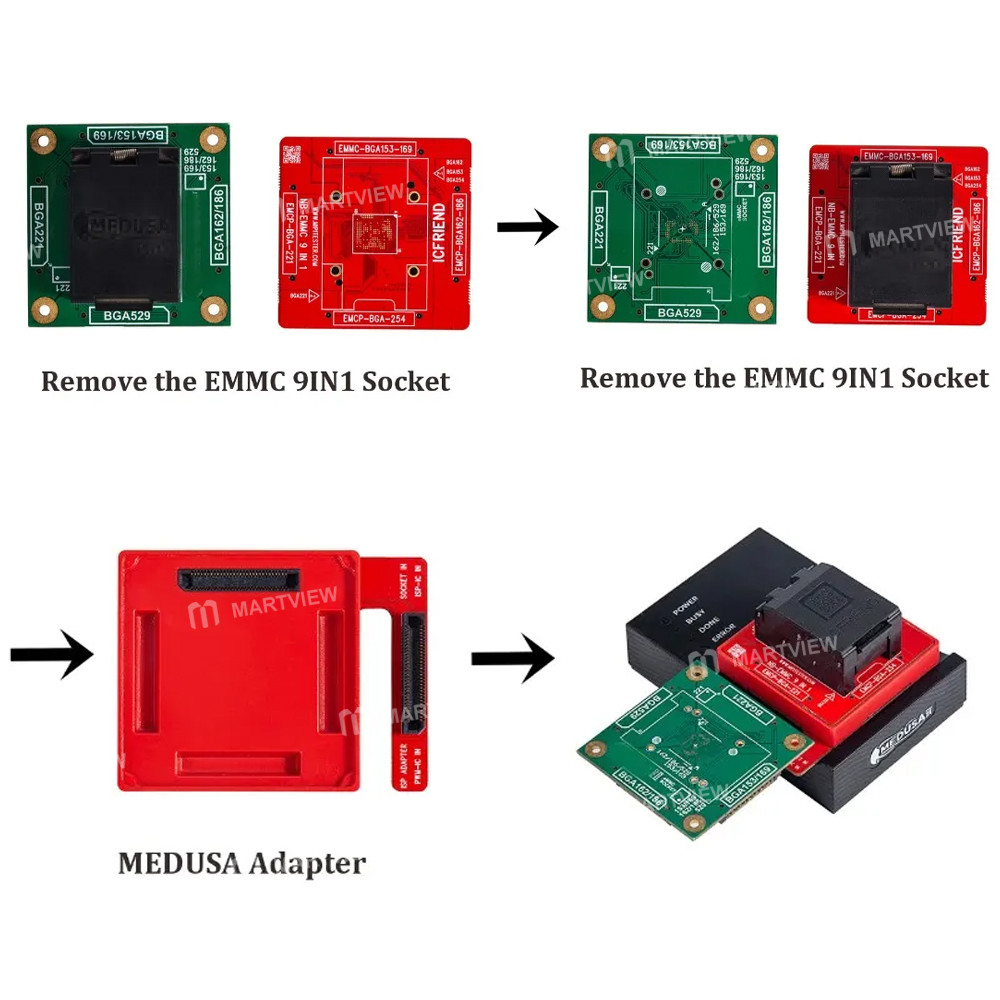 icfriend bga-ufs-297-base-board-support-easy-jtag-medusa-f64-ufs-bga-297-socket-3