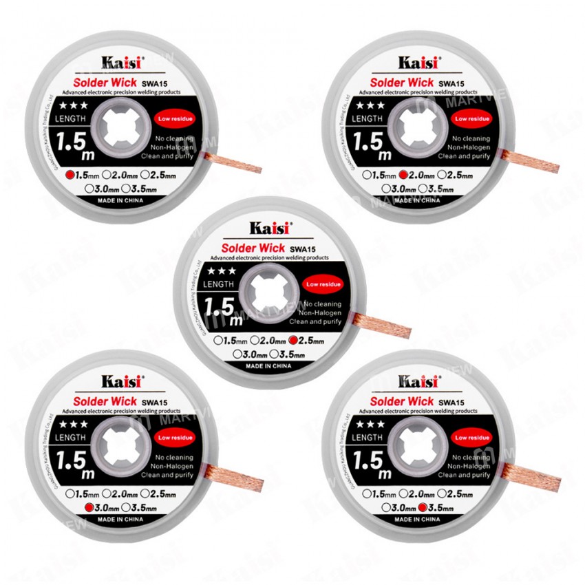 Kaisi SWA15 1.5M High-Quality BGA Desoldering Soldering Sucking Line for Mobile Phone Repair - 10Pcs