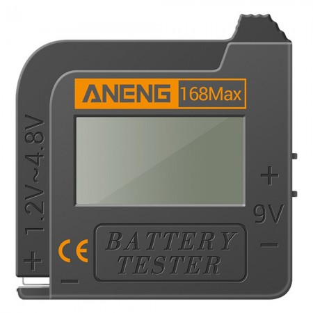 Aneng 168 Max Universal Digital Display Battery Capacity Tester for 1.2V to 4.8V / 9V Battery