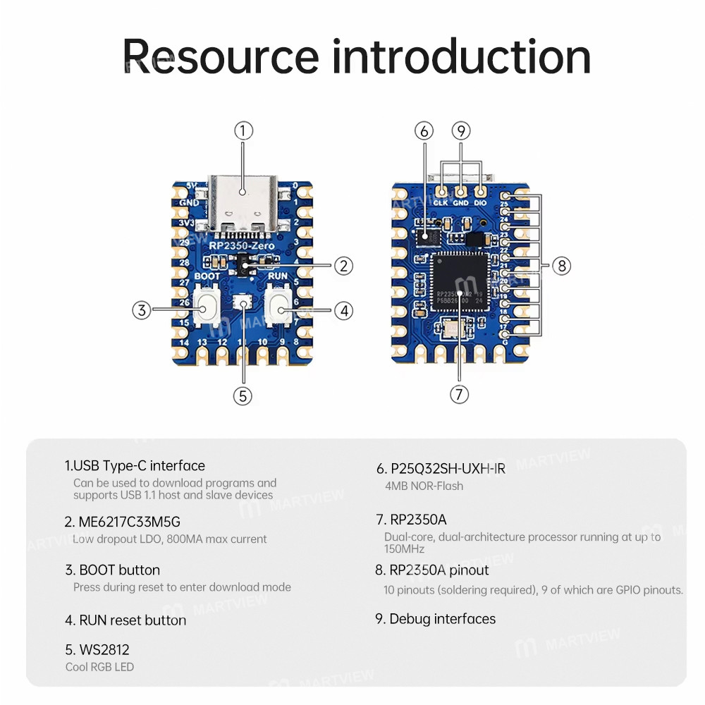 rp2350 zero-mini-development-board-equipped-with-raspberry-pi-rp2350a-microcontroller-chip-5