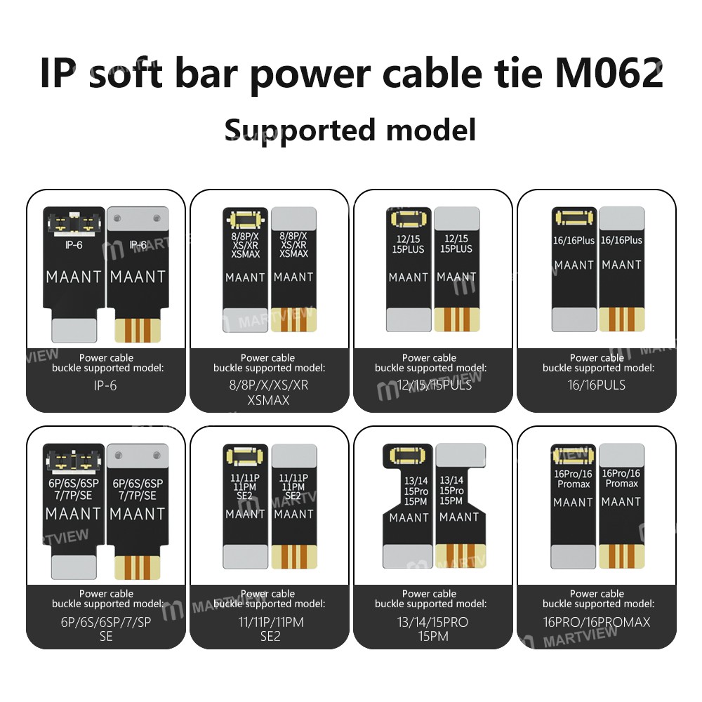 maant m062-mainboard-repair-ip-soft-bar-power-supply-cable-clip-for-iphone-6-to-16pro-max-5
