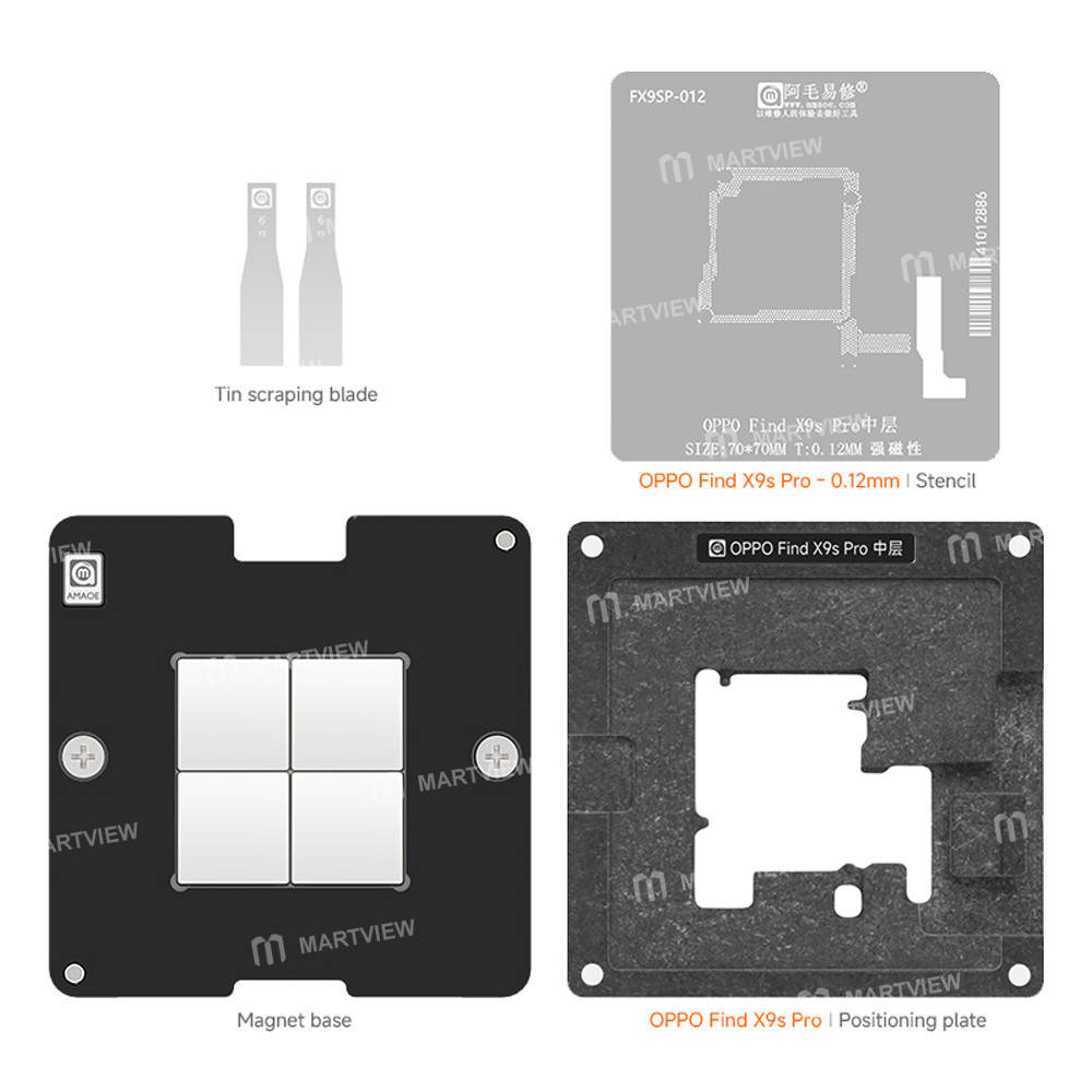 amaoe 012mm-middle-layer-bga-reballing-stencil-tin-plating-platform-set-for-oppo-find-x9s-pro-2