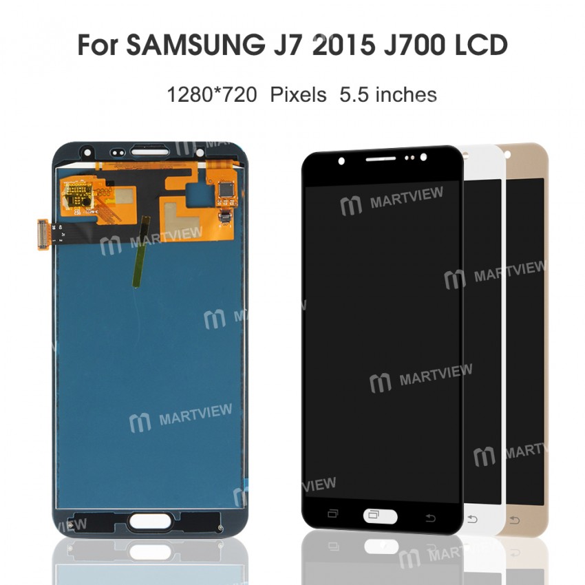 TFT LCD Display Touch Screen Digitizer Assembly Replacement for Samsung Galaxy J7 2015 J700F - Gold
