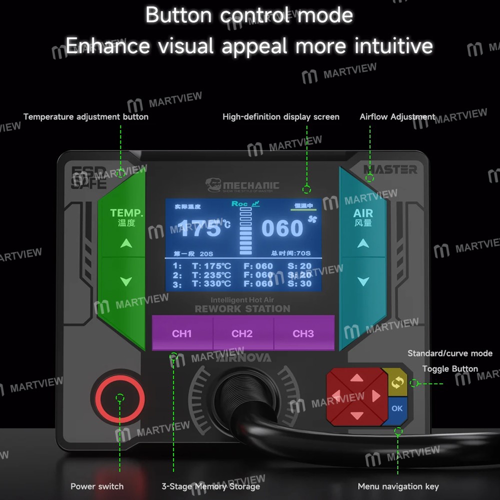 mechanic airnova-1200w-intelligent-curved-temperature-control-hot-air-gun-rework-station-10