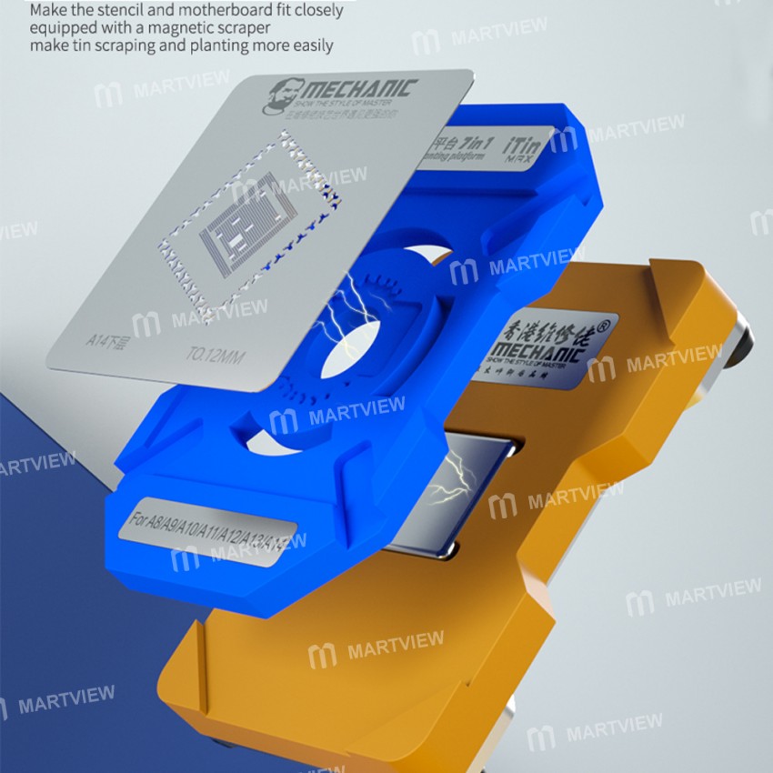 Mechanic 7-in-1 0.12mm iTin BGA Reballing Stencil Platform For iPhone A8 / A9 / A10 / A11 / A12 / A1