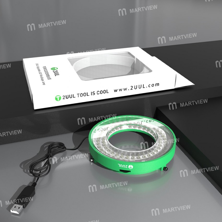 2UUL Adjustable LED Microscope Ring Lamp - Green