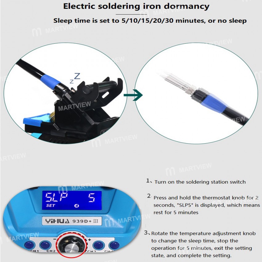 Yihua 939D+ III LED Digital Display Lead-free Anti-static Temperature Adjustment Soldering Station