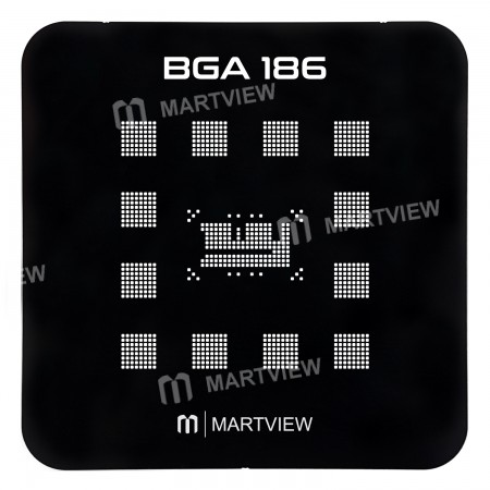Martview EMMC / EMCP / UFS BGA186 Black Reballing Stencil Tin Net
