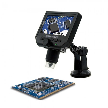 G600 Digital Portable Electronic Microscope 1-600X 3.6MP Continuous Magnifier with 4.3" HD OLED Display for Phone Repair