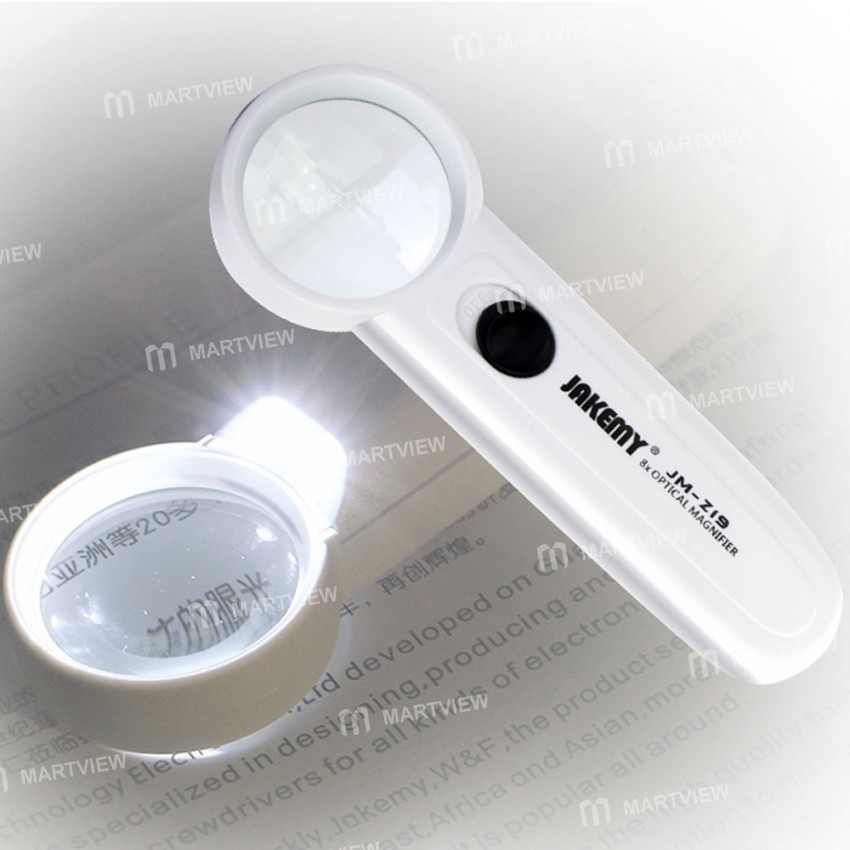 JAKEMY JM-Z19 8X Optical Magnifier with LED Lamp Beads Universal Electronics Maintenance Fix Repair