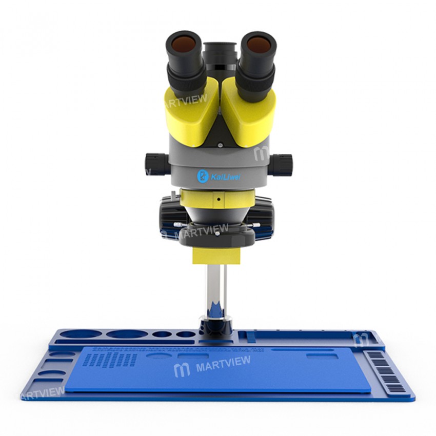 Kailiwei K20H 7X-45X Trinocular Microscope with Multifunctional Aluminium Alloy Repair Mat
