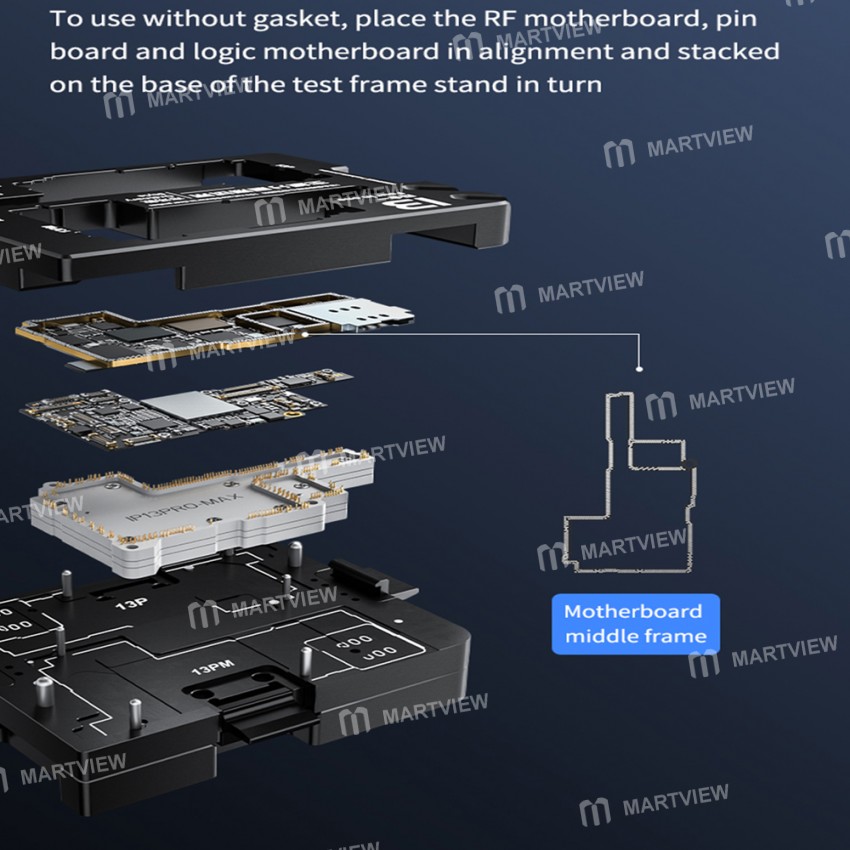 Mega-Idea iSocket 4-in-1 Mainboard Layered Test Frame for iPhone 13 / 13 Mini / 13 Pro / 13Pro Max