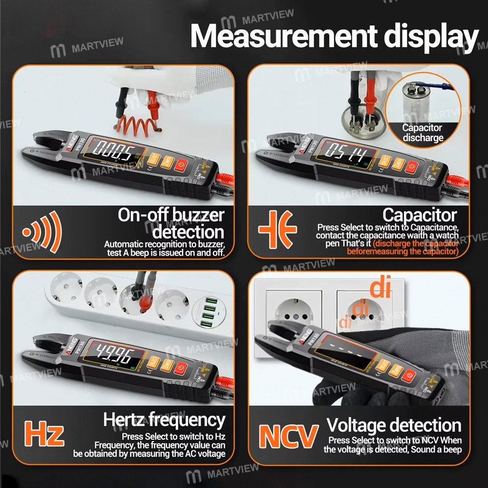 aneng pn130-100a-color-display-u-type-clamp-plier-multimeter-with-ncv-capacitor-detect-14