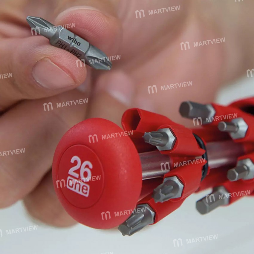 Wiha 26-in-1 Hidden Magazine Screw Driver Kit with Chrome Vanadium Steel Dual-end Bits