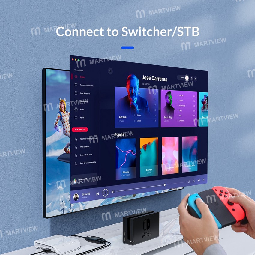 Orico HS2-A1 4K HD HDMI-compatible Bi-directional Audio Splitter for Computer/PS/TV Box