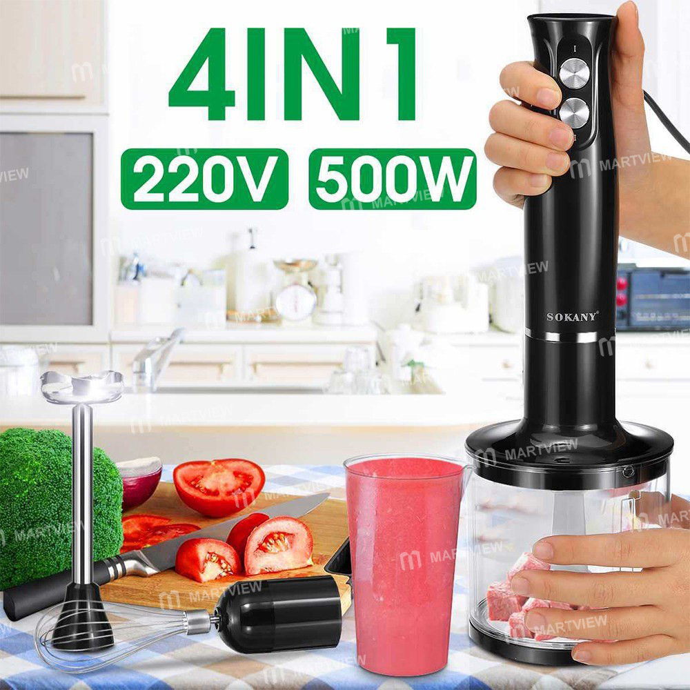 sokany 1710-4-4-in-1-immersion-hand-blender-set-500w-2-variable-speeds-stainless-steel-handheld-blen