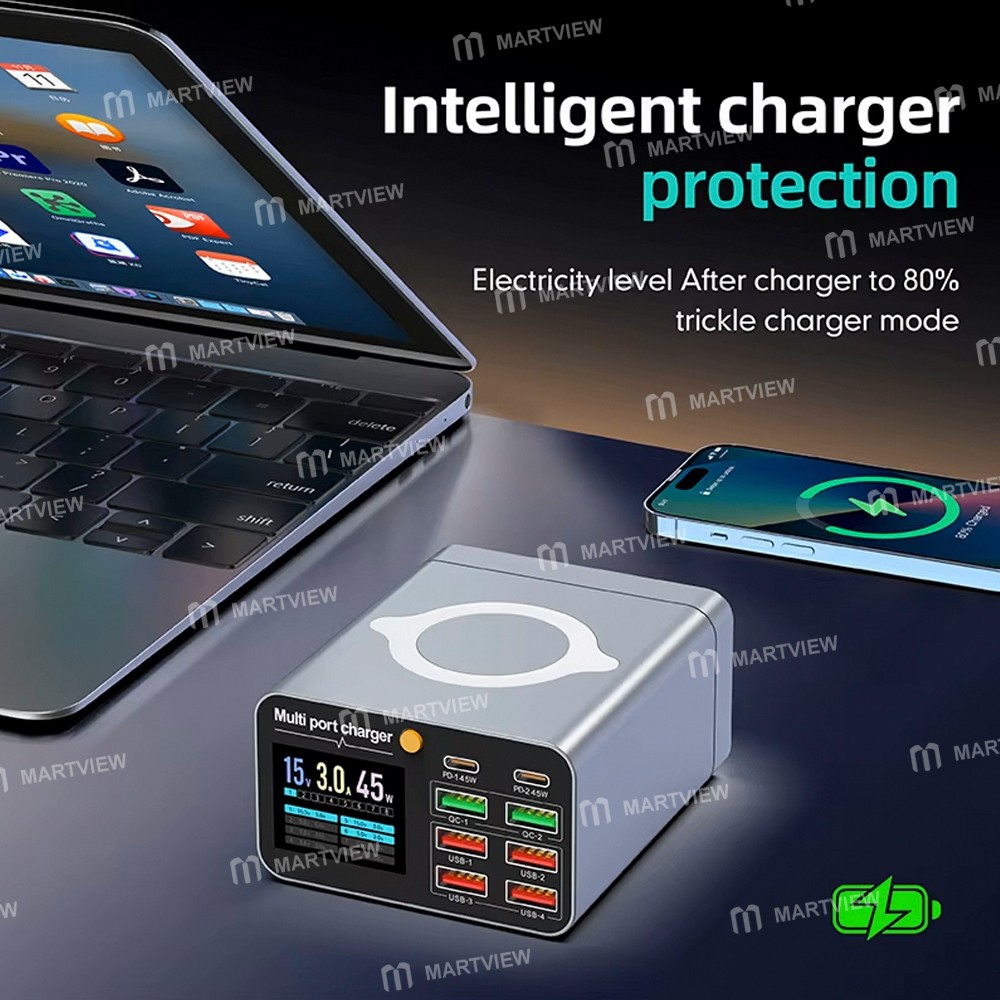 wlx m2-80w-high-power-8-port-digital-desktop-charger-with-wireless-charger-for-phones-laptops-5