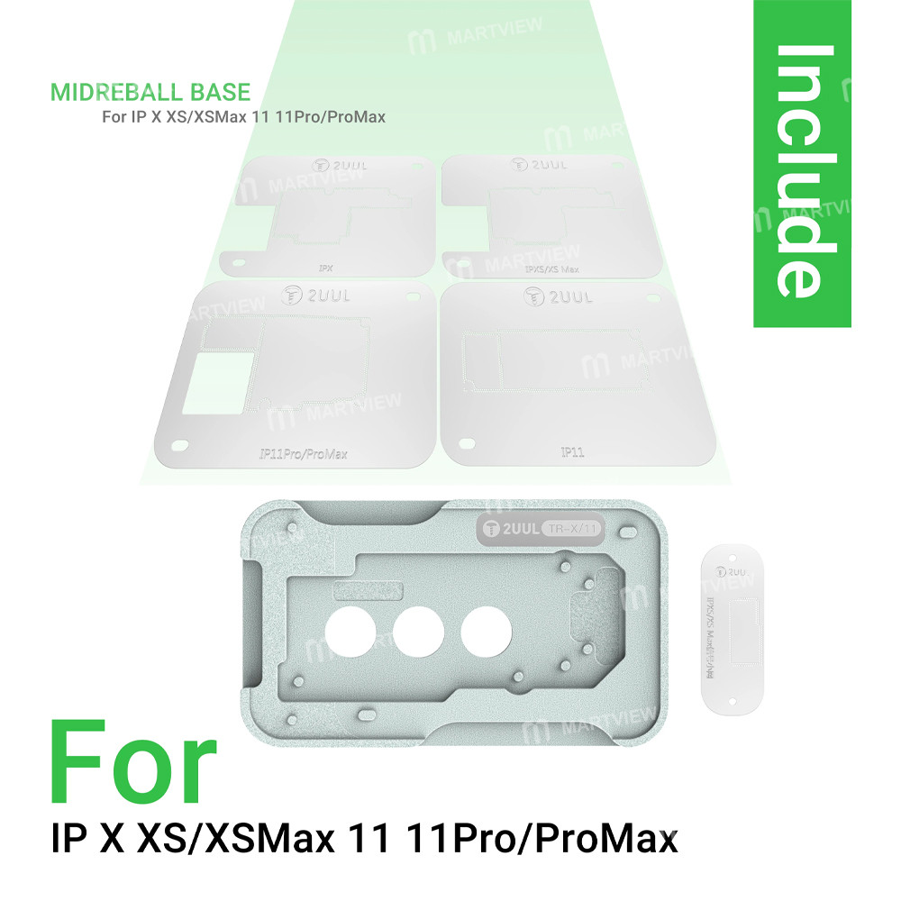 2uul bh41-middle-layer-bga-reballing-stencil-platform-set-for-iphone-x-xs-xsm-11-11p-11pm-4