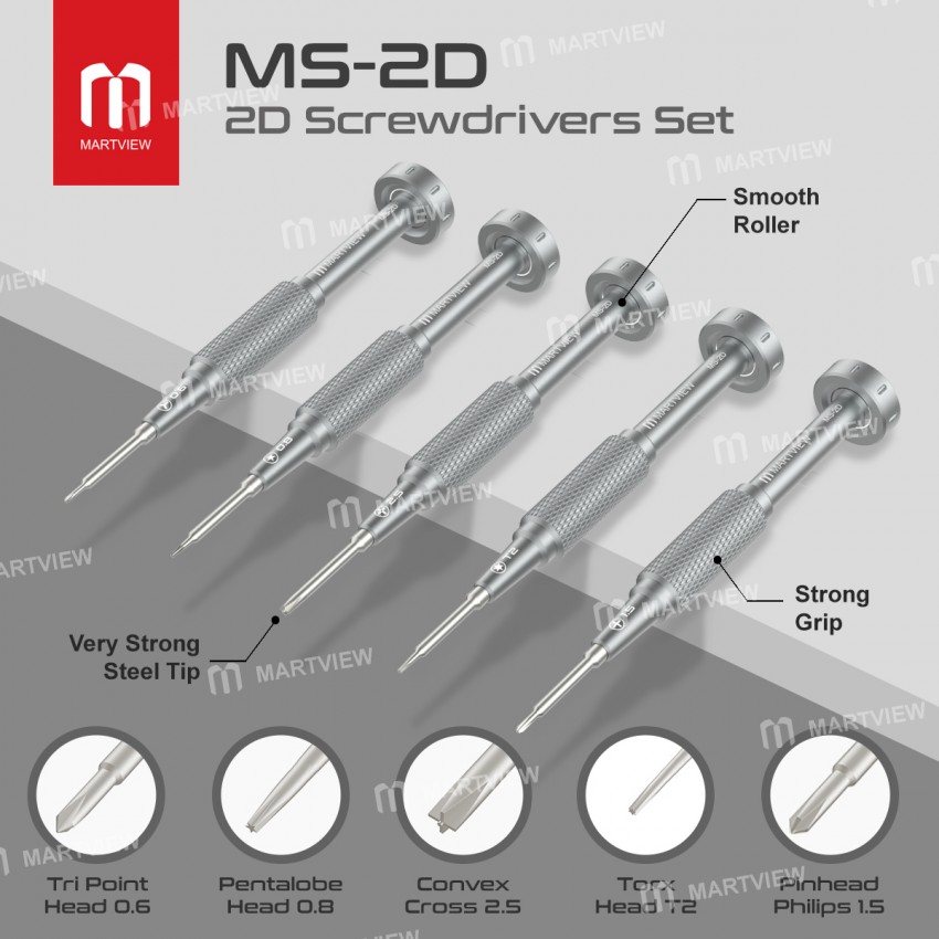 Martview MS-2D Aluminium High-Precision Anti-Rust Anti-Slip Magnetic Screwdriver - Malaysia