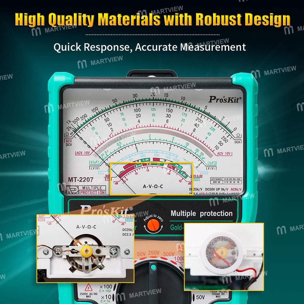 proskit mt-2207-c-internal-magnetic-anti-burning-anti-false-test-pointer-type-mechanical-multimeter-