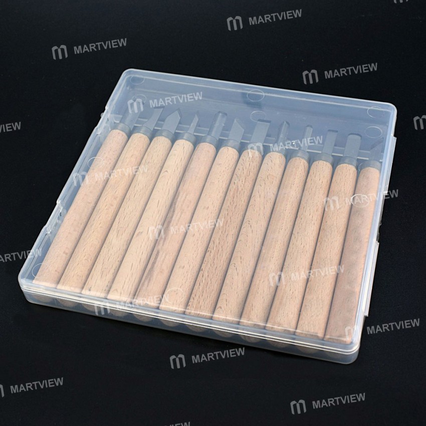 Hand Wood Carving Chisel Knife Set for Basic Detailed Carving -12Pcs