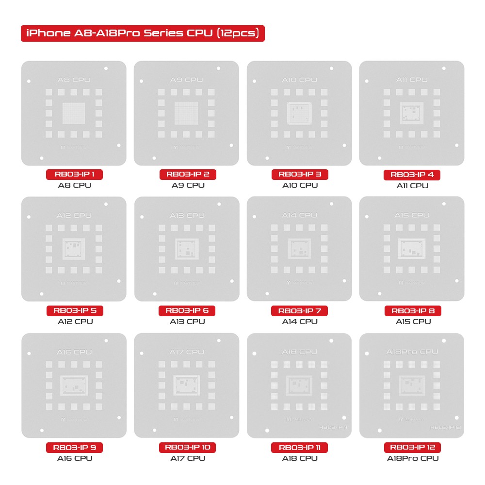 iphone a8-a18pro-series-cpu-12pcs