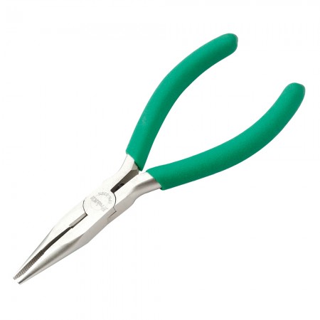 Pro'sKit 1PK-036S 5-inch Anti-skid Titanium Steel Long Nose Pliers with Teeth