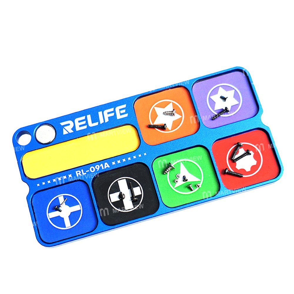 relife rl-091a-7-compartment-aluminum-alloy-screw-magnetic-storage-tray-3