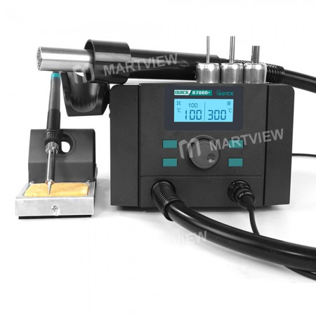 Quick 8786D+ 2-in-1 Soldering Iron Hot Air Gun Lead-free Smart Digital Display Rework Station