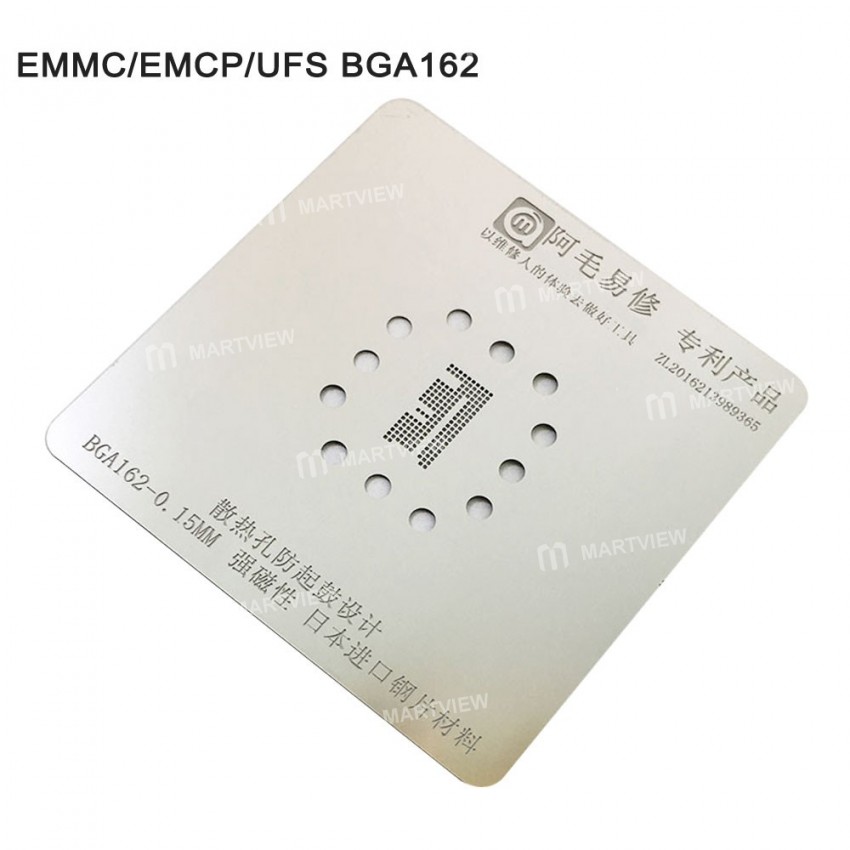 Amaoe 0.15MM Full Set EMMC EMCP UFS BGA153 BGA162 BGA169 BGA186 BGA221 BGA254 Reballing Stencil Plan