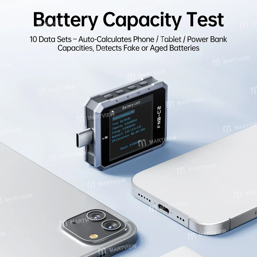 fnirsi fnb-c2-20-bit-high-precision-adc-4-50v-usb-pd-31-type-c-fast-charging-tester-supports-e-marke