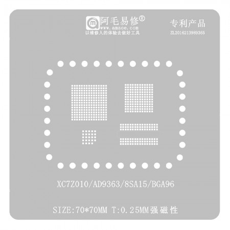 Amaoe 0.25mm XC7Z010 / AD9363 / 8SA15 / BGA96 BGA Reballing Stencil