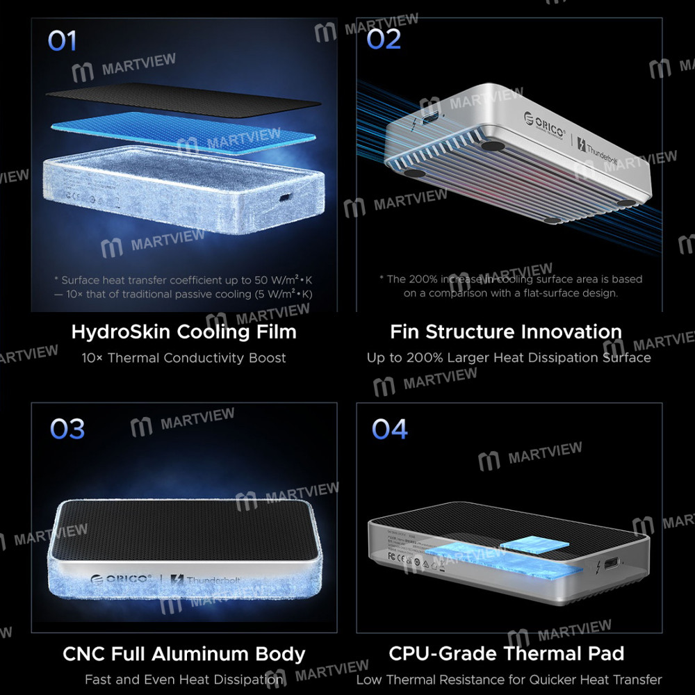 orico x50-aluminum-alloy-thunderbolt-5-80gbps-m2-nvme-ssd-enclosure-compatible-thunderbolt-4-3-9