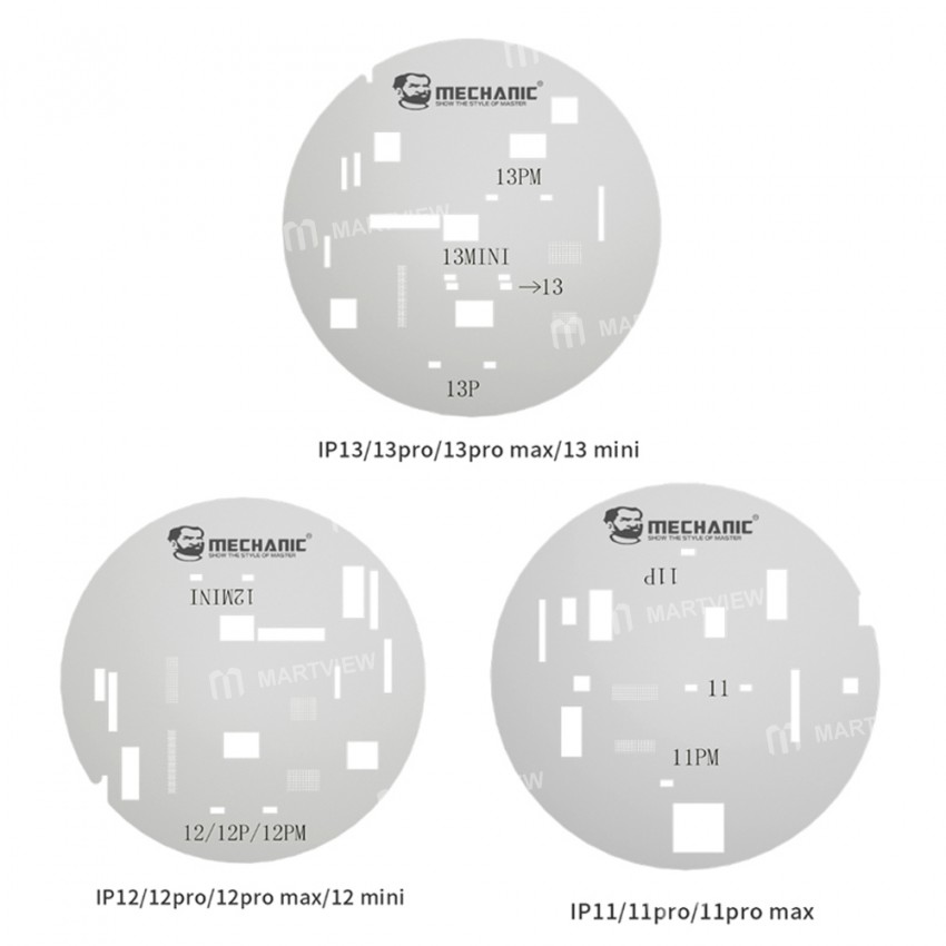 Mechanic UFO Series LCD Screen Protection Planting Tin Steel Stencil for iPhone 11 to 13 Pro Max