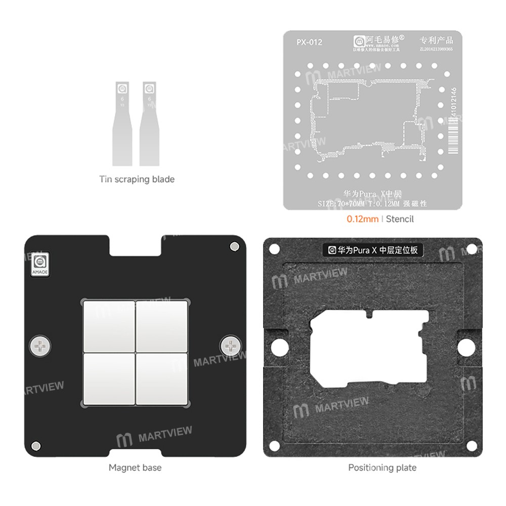 amaoe middle-layer-bga-reballing-stencil-platform-set-for-huawei-pura-x-2
