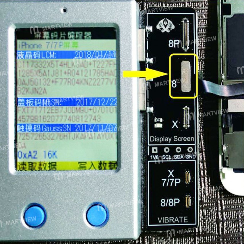 2.4inch TFT Display Screen Light Sensor and Vibration Repair Read Write Programmer for iPhone 7 7Plu