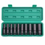 Electric Lengthened Hexagon Socket Set 1 / 2 Electrophoresis Black Manual Socket 10 Pieces