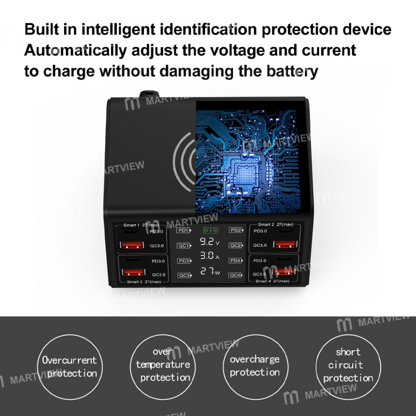 100w led-8-port-usb-qc-pd-quick-charger-wireless-charger-for-iphone-ipad-samsung-xiaomi-6