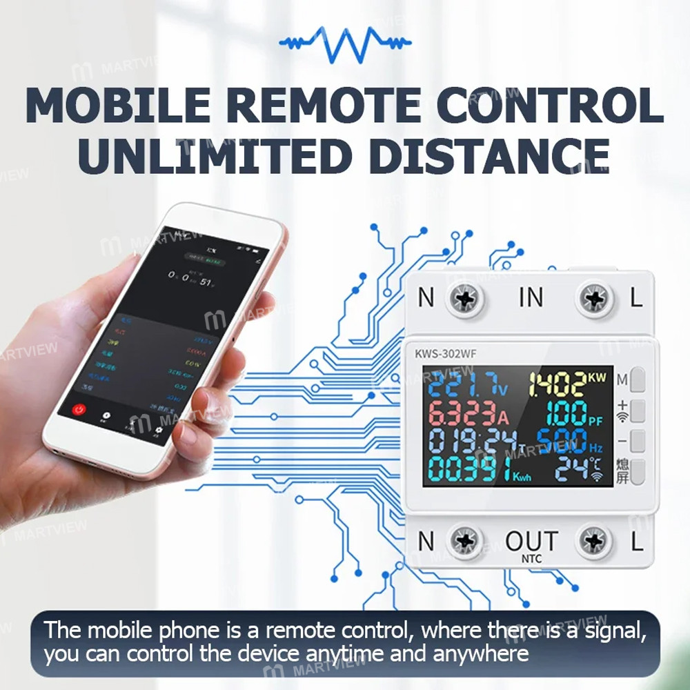 kws 302-series-multifunctional-rail-mounted-voltage-current-meter-with-power-off-protection--wifi-ca